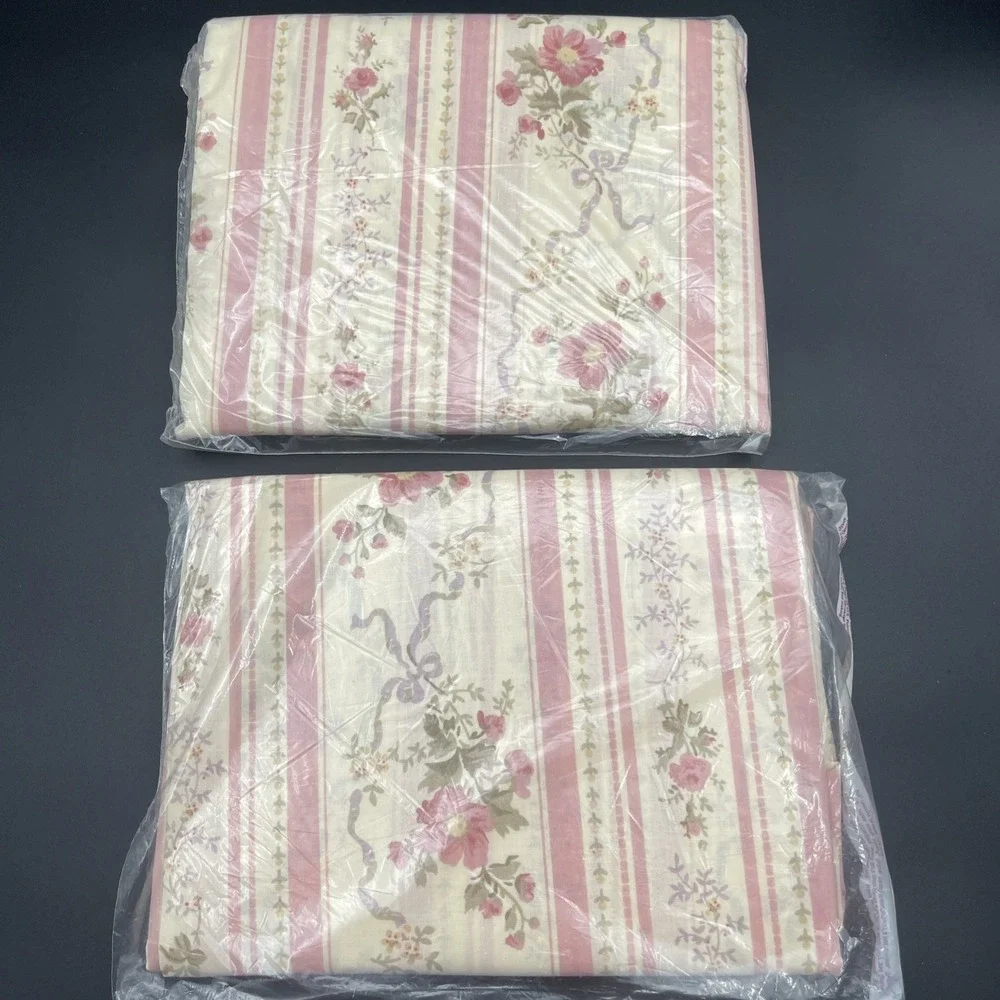 Vintage Lady Pepperell‎ Galleria Carlisle Floral Twin Fitted Sheets Lot 2 NOS